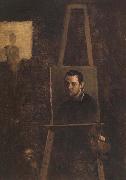 Annibale Carracci Self-Portrait on an Easel in a Workshop Germany oil painting artist